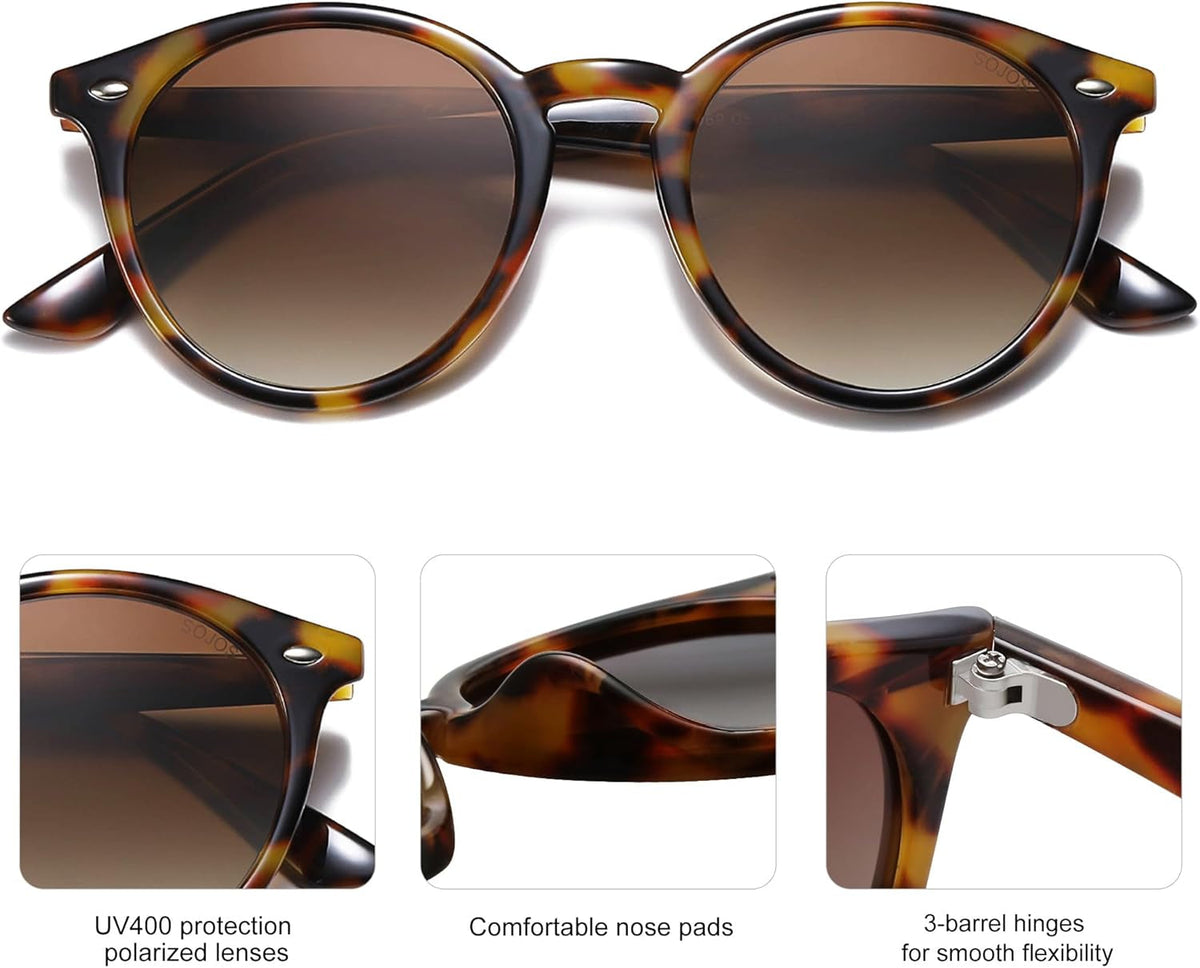 Retro round Polarized Sunglasses for Women Men Classic Vintage Sunnies SJ2069
