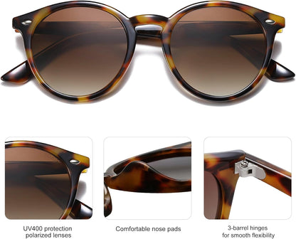 Retro round Polarized Sunglasses for Women Men Classic Vintage Sunnies SJ2069
