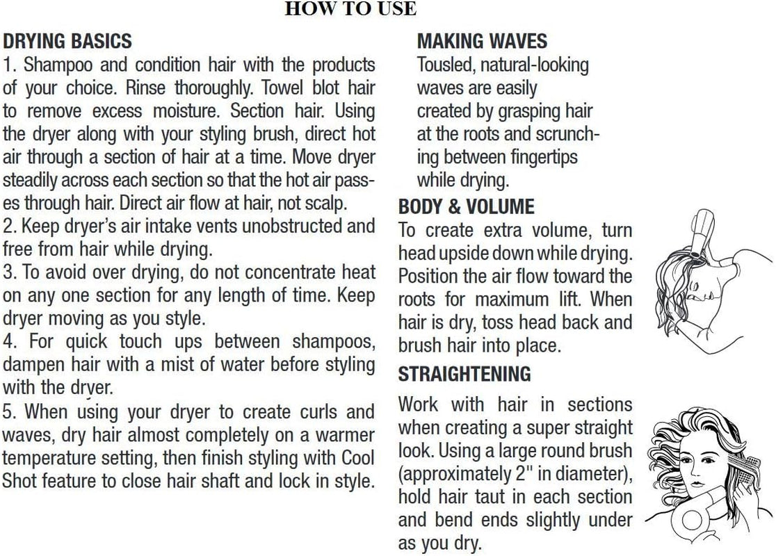 Travel Hair Dryer with Dual Voltage, 1875W Compact Hair Dryer with Folding Handle, Travel Blow Dryer