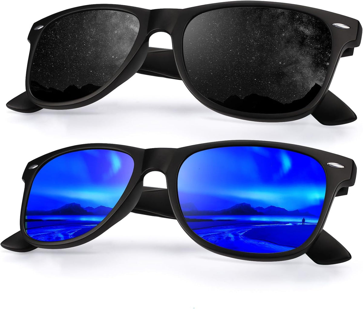 Sunglasses Men and Womens, Polarized Sunglasses for men with UV Blocking Semi-Rimless Frame for Driving & Hiking