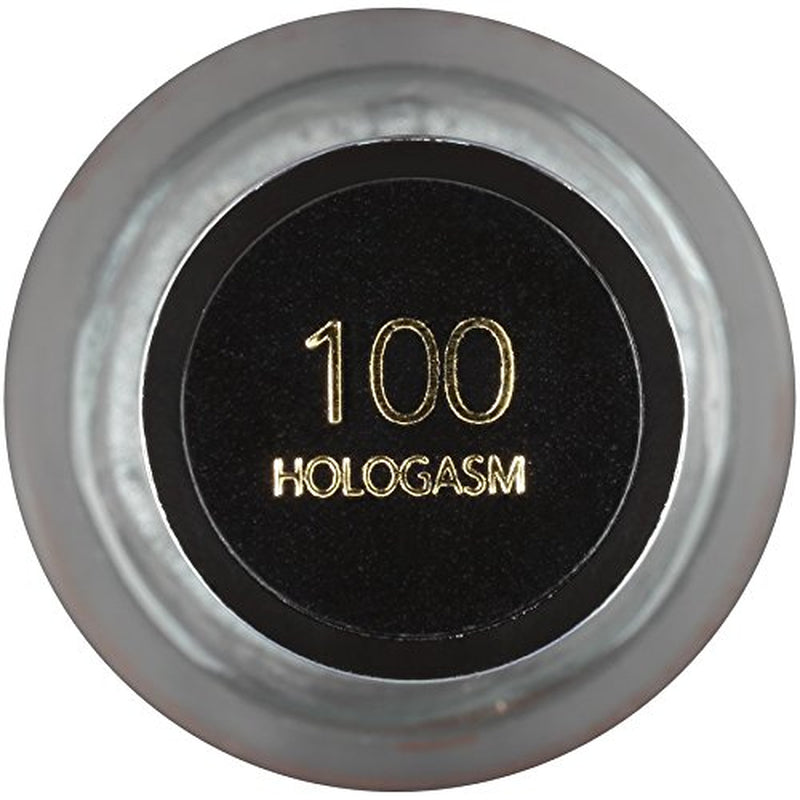 Nail Enamel, Chip Resistant Nail Polish, Glossy Shine Finish, in Black/Grey, 100 Hologasm, 0.5 Oz