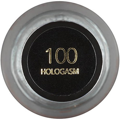 Nail Enamel, Chip Resistant Nail Polish, Glossy Shine Finish, in Black/Grey, 100 Hologasm, 0.5 Oz