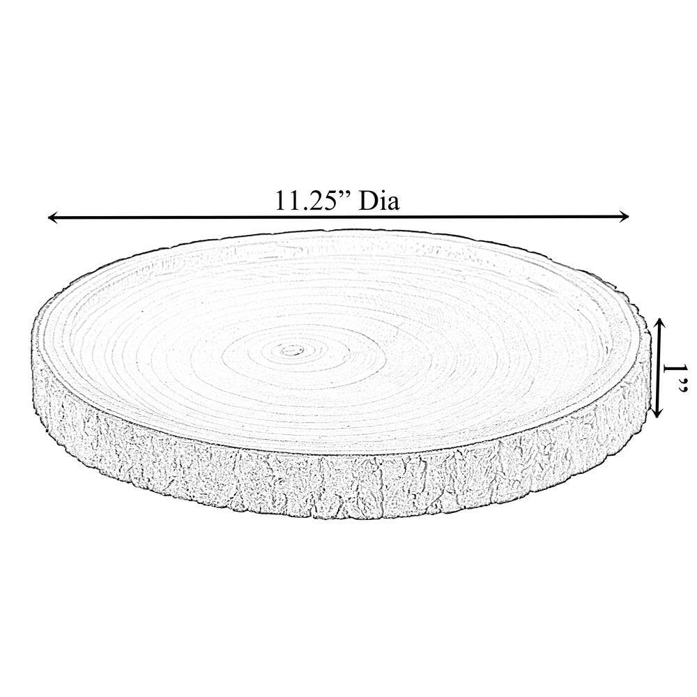 Natural Wooden Bark round Slice 12 In. Tray, Rustic Table Charger Centerpiece