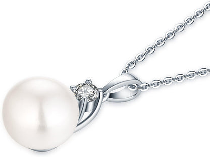 925 Sterling Silver Freshwater Cultured Pearl Pendant Necklace  Jewelry for Women,Girls