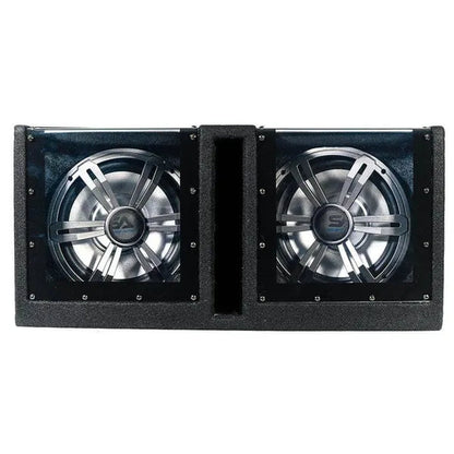 SA-PGSV10LED - Dual 10 Inch Vented 1000 Watt Car Audio Subwoofer Box with LED Lights & Plexiglass Window