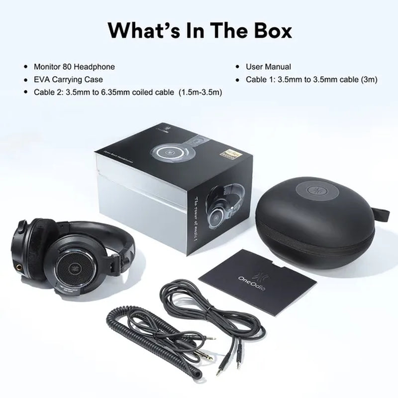 Oneodio Monitor 80 Open Back Headphones Wired Over Ear 250Ω Audiophile Headphones With Hi-Res Audio Professional Studio Headset