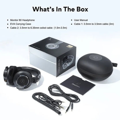 Oneodio Monitor 80 Open Back Headphones Wired Over Ear 250Ω Audiophile Headphones With Hi-Res Audio Professional Studio Headset