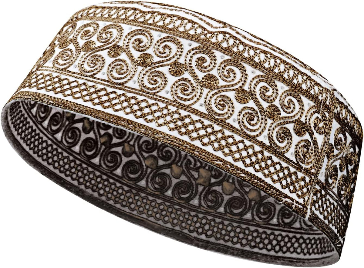 Muslim Prayer Kufi Hat for Men Boys Islamic Beanie Skull Cap Prayer Headwear Embroidery Kofia Topi Sun Hat Ramadan Eid Gift