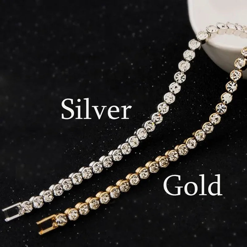 Trendy Romantic Lady Gold Plated Crystal Zircon Beaded Chain Bracelet Women Charm Gorgeous Exquisite Bracelets Valentine's Gift Party Wedding Jewelry
