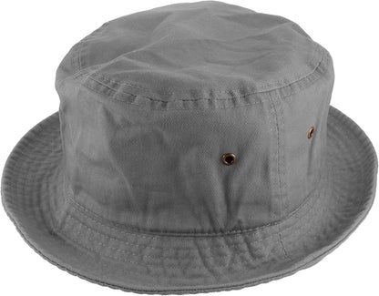 Solid Color 100% Cotton Bucket Hat for Women and Men Packable Travel Summer Beach Hat