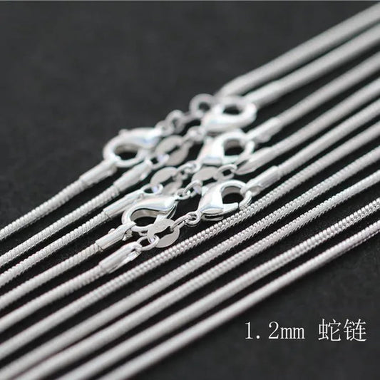 Wholesale Price  High Quality 10pcs/lot Snake Chain Necklaces Pendant 925 Sterling Silver Women Men Wedding Engagement Classic Jewelry Fashion Party Gift