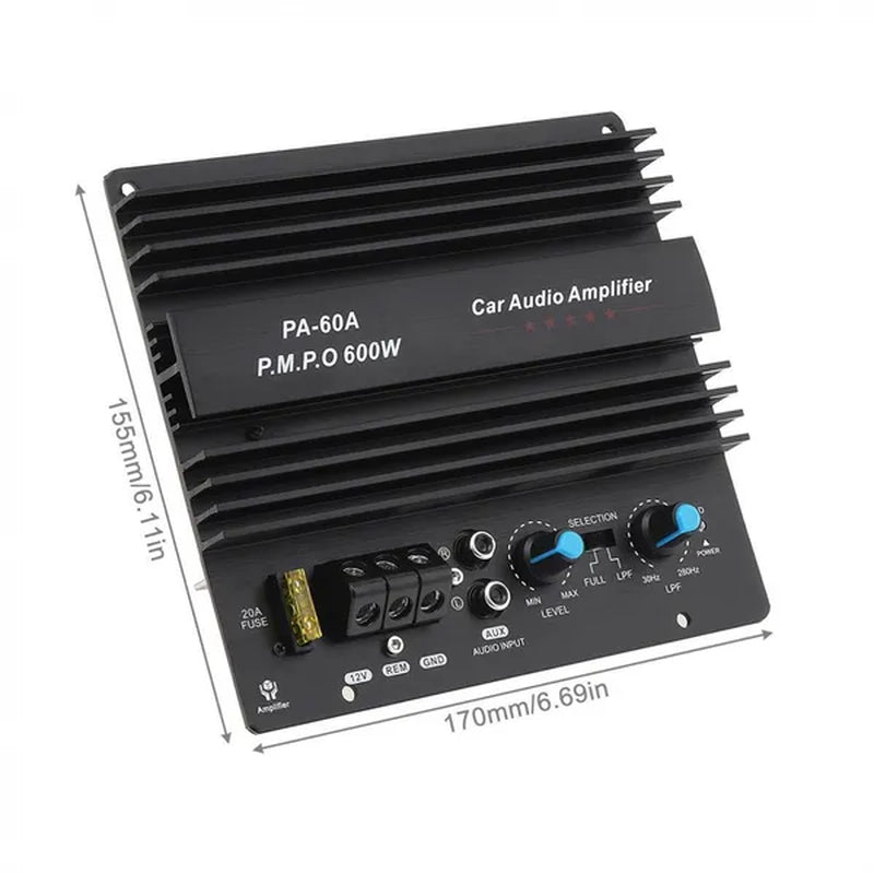 12V 600W Black Car Audio Amplifier Board Speaker Subwoofer Board Bass Module High Power Mono Channel Lossless Accessories