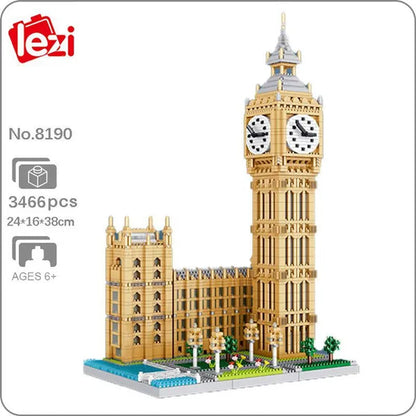 World Architecture Colosseum Leaning Tower Louvre Museum Cathedral Museum Church 3D Model DIY Mini Diamond Blocks Bricks Building Toy for Children Gift no Box