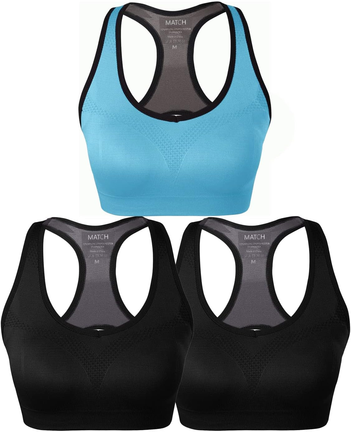 Racerback Sports Bras for Women – Padded Seamless Strappy Workout Tops for Yoga Gym Runing Fitness Sports Bras