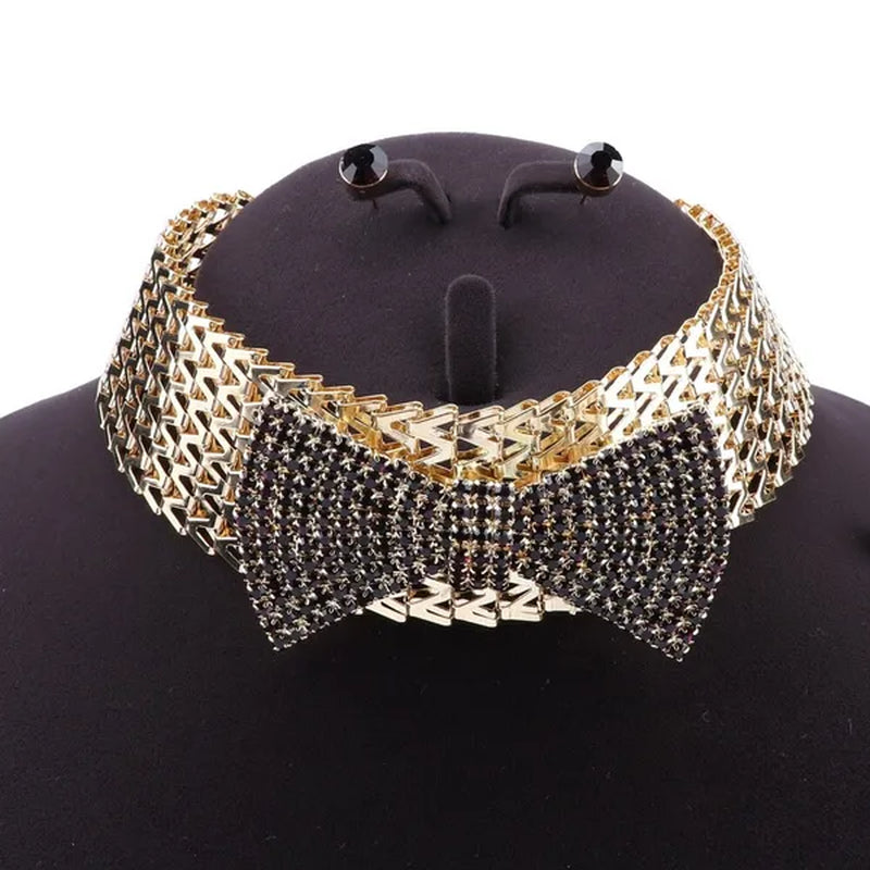 Elegant Indian Bridal Necklace Earrings Sets Dubai Jewelry Sets for Women Wedding Party Costume Accessories