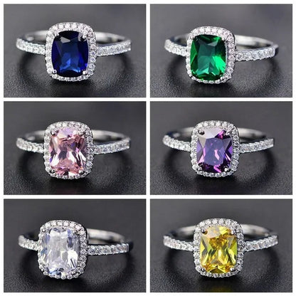 Sterling Silver Rings Brand Fine Jewelry Natural Sapphire Gemstones Opal Birthstone Bride Princess Wedding Engagement Strange Ring