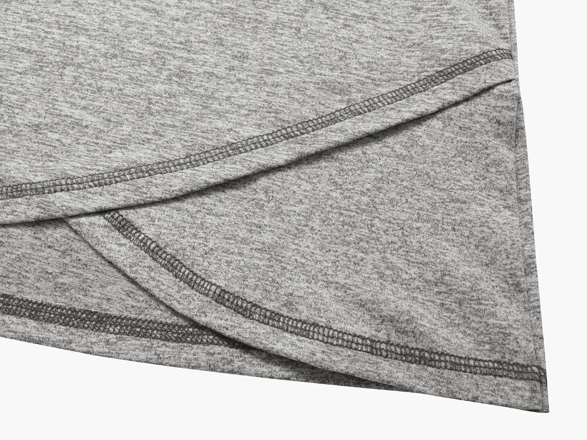 Woman Raglan Sleeve round Neck Irregular Hem Yoga Workout Shirt Sizes M-3XL