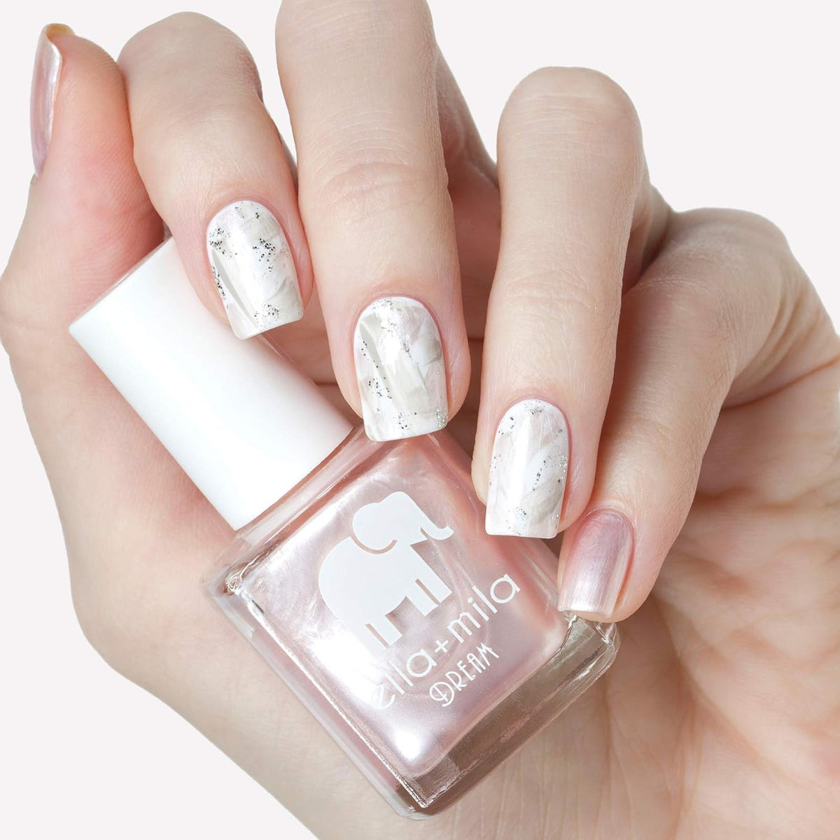Dream Collection - My Fantasy Fast Drying Nail Polish - Pearly Pale Pink Vegan Nail Polish - Chip Resistant 17 Free Nail Polish with Metallic Finish