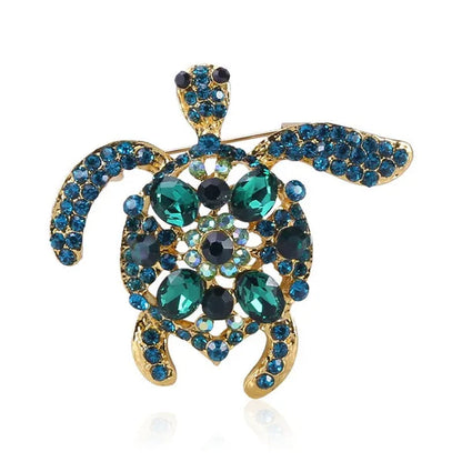 Fashion cartoon color diamond turtle brooch children student clothing animal accessories collar pin brooches