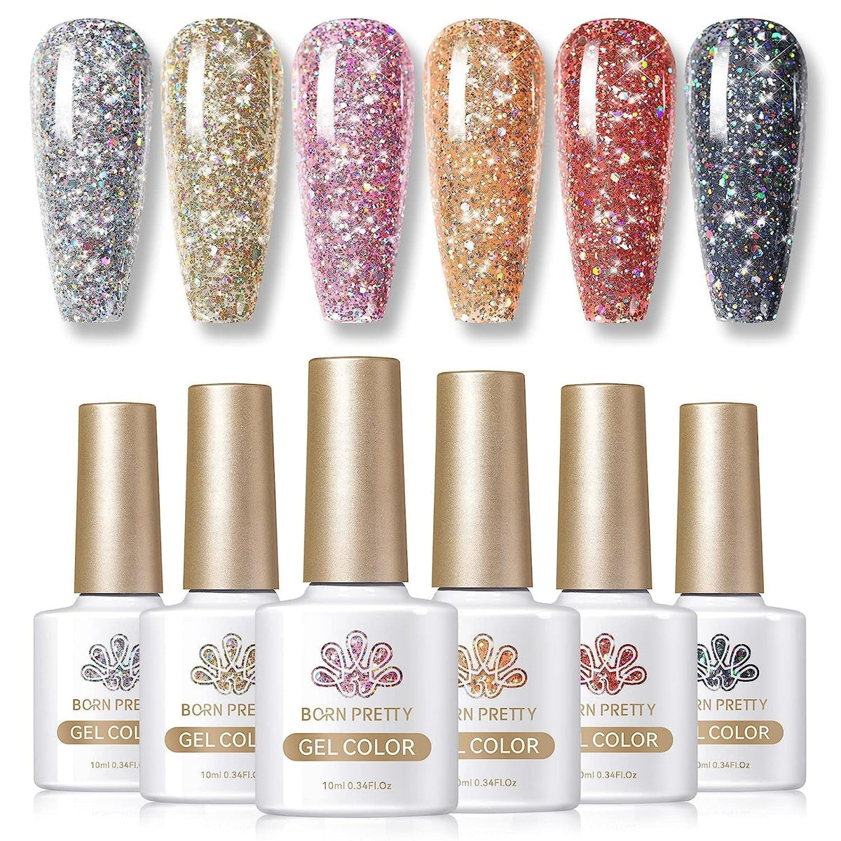 Cat Magnetic Gel Nail Polish Set Auroras 9D Cat Magnetic Eye Glitter Gel Polish Nail Art Manicure Collection Gift 6PCS