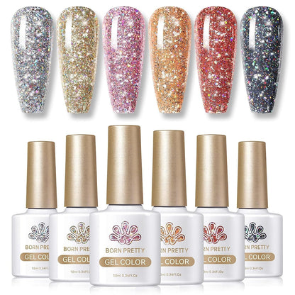 Cat Magnetic Gel Nail Polish Set Auroras 9D Cat Magnetic Eye Glitter Gel Polish Nail Art Manicure Collection Gift 6PCS