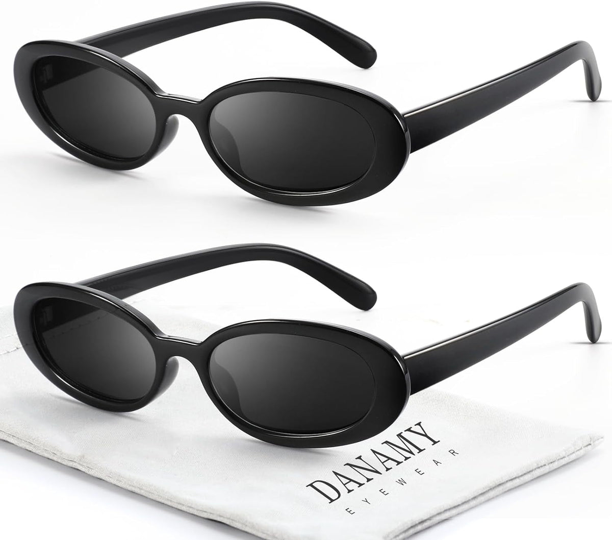 Retro Oval Sunglasses for Women Men Fashion Small Frame Sun Glasses 90s Style Driving Glasses UV400 Protection