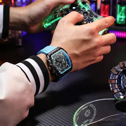 CURREN Mens Watch COOL Large Men's Classical Luxury Sports Design Watches Rubber Strap Waterproof Chronograph Date Quartz Relogios Masculino 8442