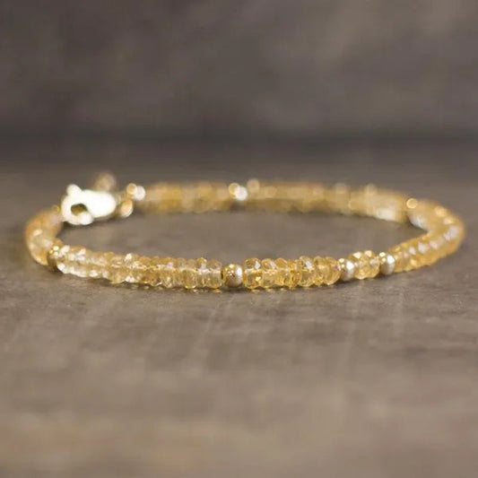 Citrine Bracelet Sterling Silver or Gold Filled, Natural Citrine Jewelry, Gemstone Bracelet