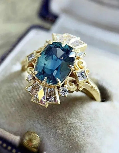 Noble Princess Proposal Engagement Luxury Jewelry Exquisite Birthstone Ring Romantic Bride Wedding Eternity Ring Anniversary Gift Birthday Party Ring Size US4-12
