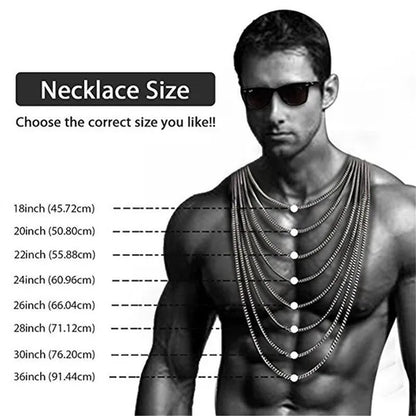 925 Silver Plated Chunky Necklace High Polished Stainless Steel Miami Curb Cuban Link Chain for Men 8/20/22/24/28/35 Inch (Quantity: 1Pcs)