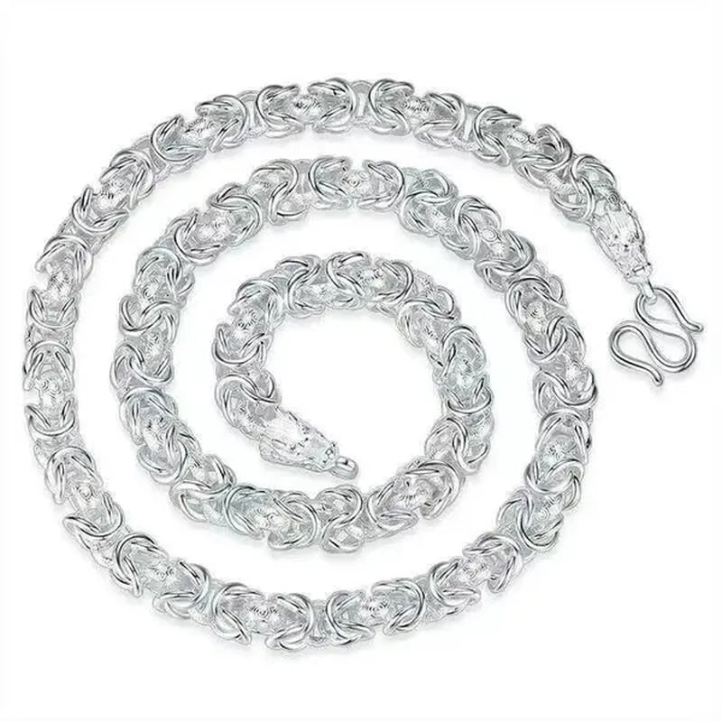 NEW! Exquisite Men Solid Heavy 925 Sterling Silver Domineering Dragon Head Silver Chain Necklace Jewelry