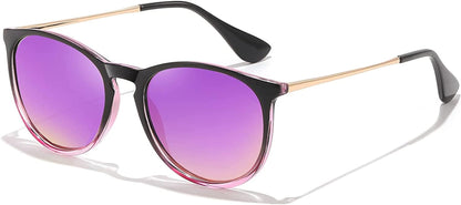 Polarized Sunglasses for Women Men - Trendy 2024 Vintage Classic Retro Round Mirrored Lens Designer Style
