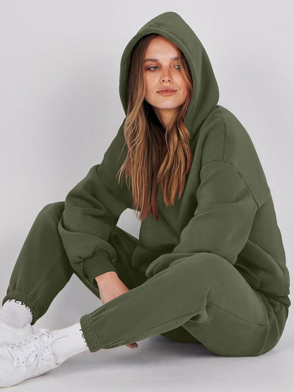 Womens 2 Piece Outfits Lounge Hoodie Oversized Sweatshirt Jogger Sweatpants Y2K Tracksuit Sweatsuit Set Fall Clothes