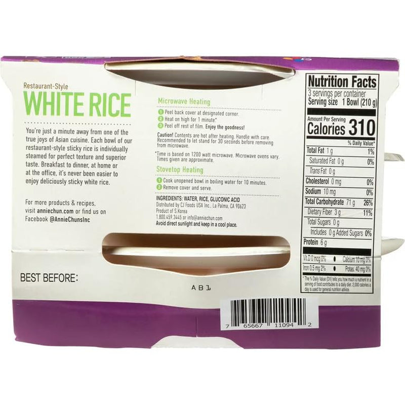 Annie Chun'S Rice Sticky White, 22.2 Oz, Pack of 3