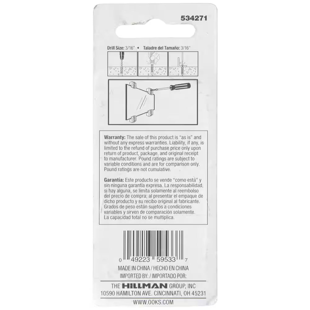 1/8 In. Plastic Mirror Clip (8-Pack)