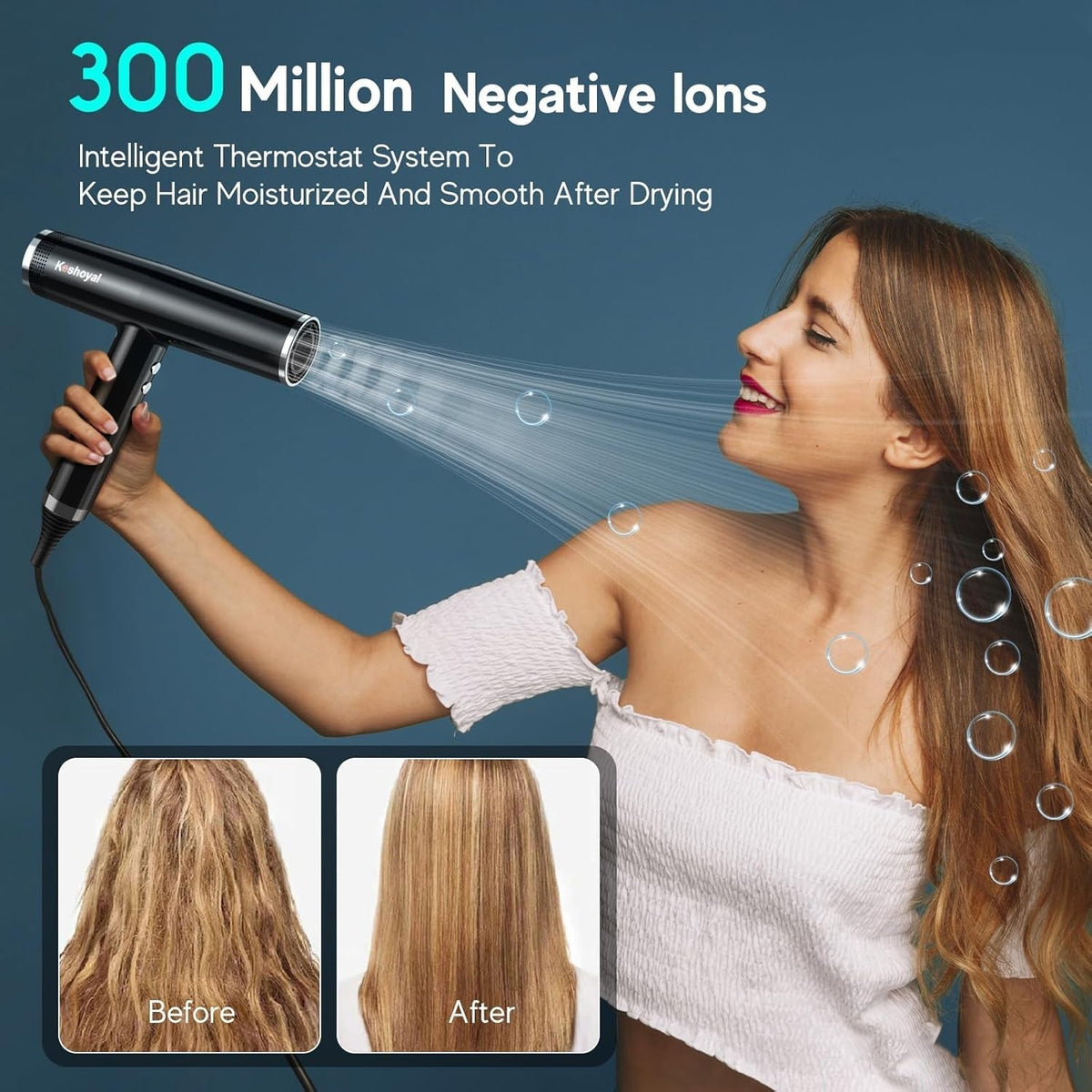 Professional High Speed Hair Dryer, Ionic Hair Dryer 110,000 RPM Brushless Motor for Fast Drying,1600W Low Noise Blow Dryer, Portable Hair Dryer for Travel Home Gift (Black)