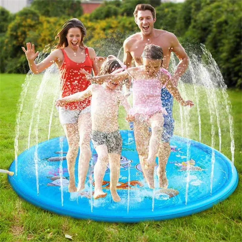 Kids Outdoor Summer Inflatable Water Splash Play Pool Playing Sprinkler Mat Yard Outdoor Fun Splash Water Toy Playground Toddler