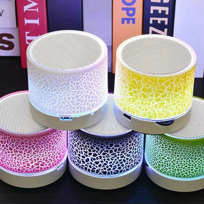 Mini Portable Bluetooth Wireless Speakers Car Audio Dazzling Crack LED Lights