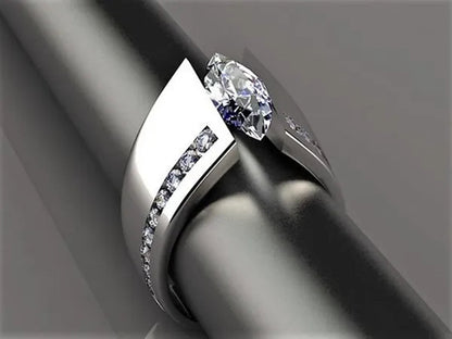 Europe and the United States new fashion zircon ring women's 925 sterling silver white sapphire diamond ring creative horse eye ring princess party engagement wedding ring banquet gift jewelry size US5-11