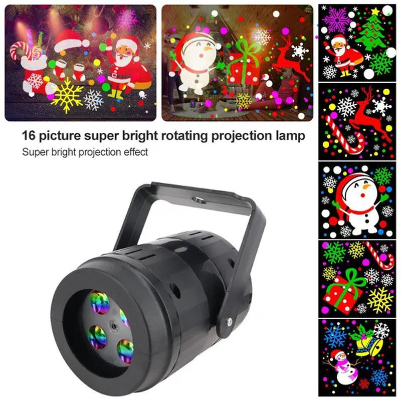 LED Christmas Projector Lights 16-Patterns Outdoor Holiday Decorations Led Projector Lights Waterproof Xmas Snowflake Snow Light Party Garden Laser Projection Lamp,Christmas Halloween Projector,laser Light Projector
