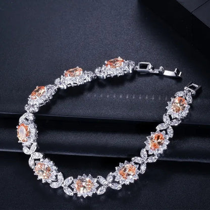 CANDICE 2023 New Summer Design Sterling Silver Plated Blue Crystal Bracelets For Women Fashion Jewelry