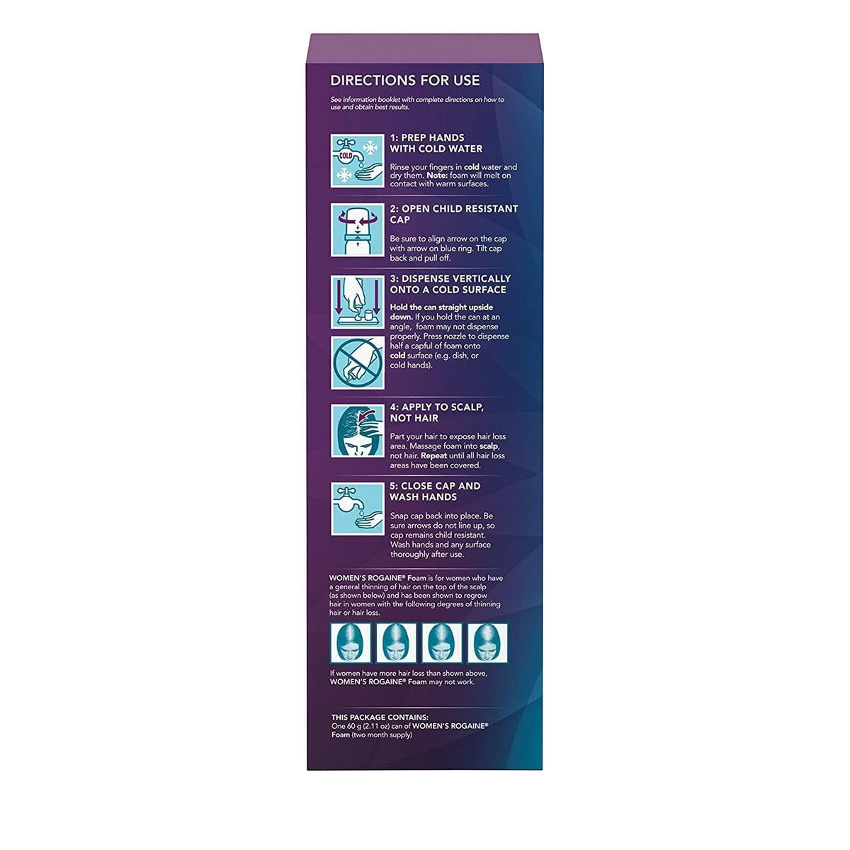 Women'S  5% Minoxidil Foam, Topical Once-A-Day Hair Loss Treatment for Women to Regrow Fuller, Thicker Hair, Unscented, 4-Month Supply, 2 X 2.11 Oz