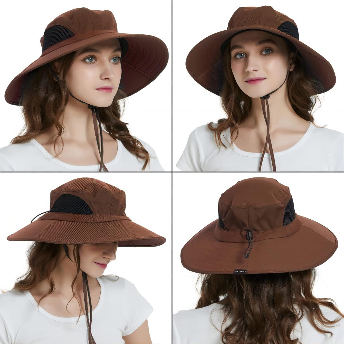 Wide Brim Sun Hat, UPF 50+ UV Protection Waterproof Packable Bucket Hat for Men & Women, Fishing Hiking Beach Garden