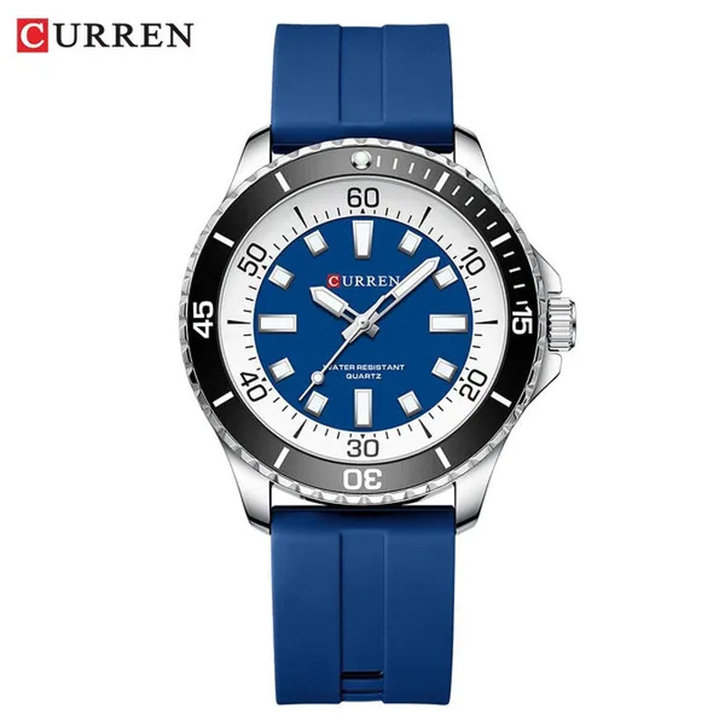 CURREN Watches For Men Luxury Silicone Strap Military Army Sports Watch Wristwatch Waterproof Luminous Male Clocks Relogio Masculino 8448