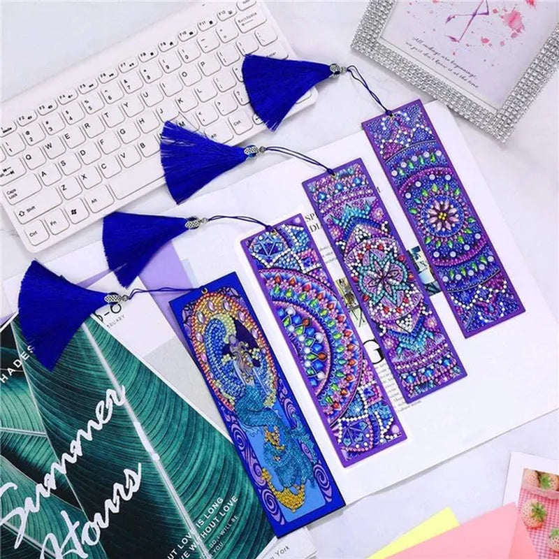 5D Diamond Bookmark Kits DIY Special Shaped Painting Bookmark with Tassel Craft Supplies