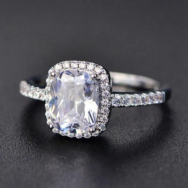 Sterling Silver Rings Brand Fine Jewelry Natural Sapphire Gemstones Opal Birthstone Bride Princess Wedding Engagement Strange Ring