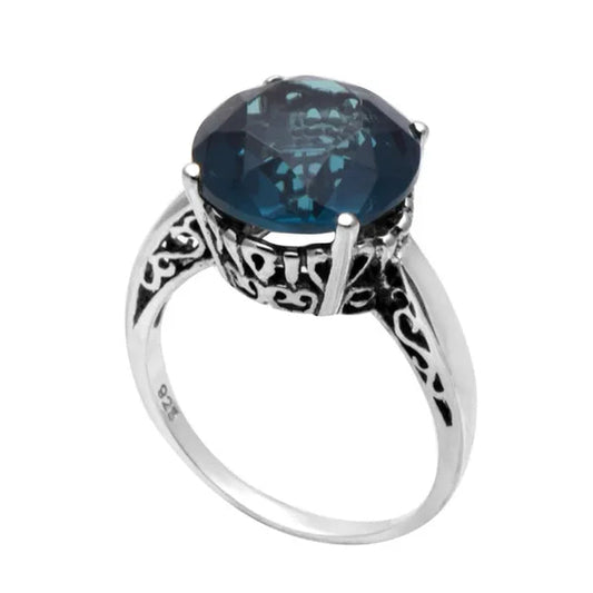 Special Blue Sapphire Vintage Ring  for Women Antique 925 Sterling Silver Size 5 to 10 Wedding Ring