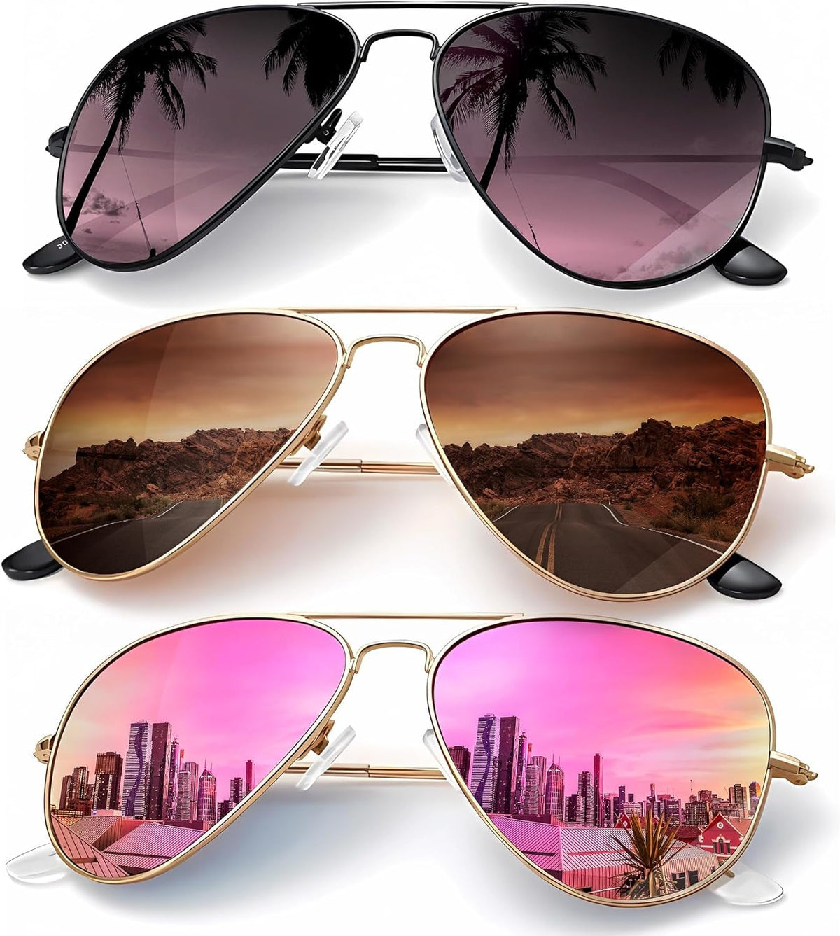 Classic Aviator Sunglasses for Men Women Driving Sun glasses Polarized Lens UV Blocking