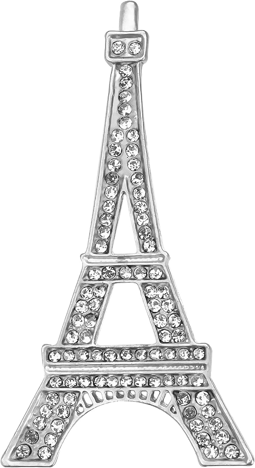 Clear Crystal Rhinestones Eiffel Tower Fashion Brooch Pin