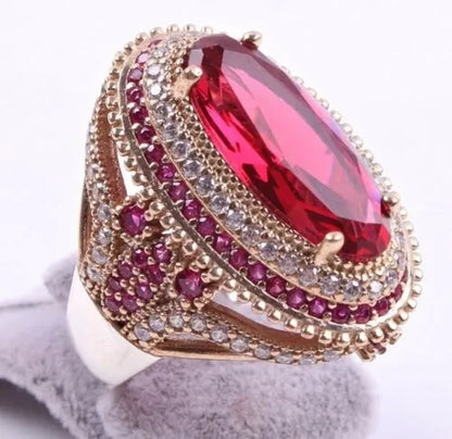 Fashion Accessories Women Fashion 925 Sterling Silver Ancient Ring Ruby Natural Gemstone High Jewelry Size 5-10